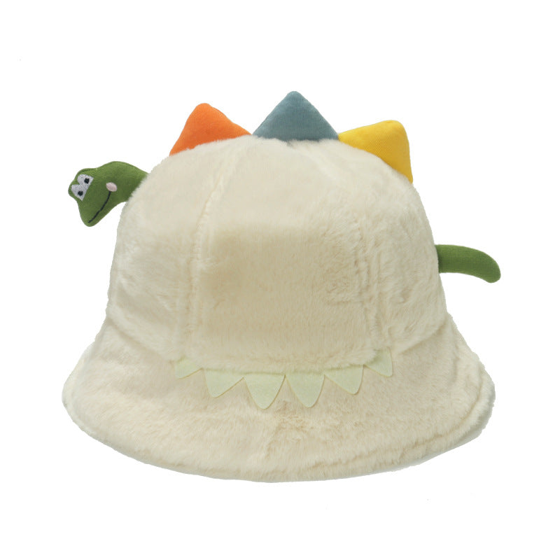 Wholesale Autumn and Winter Thickened Warm Plush Cartoon Three-dimensional Dinosaur Fisherman Hat